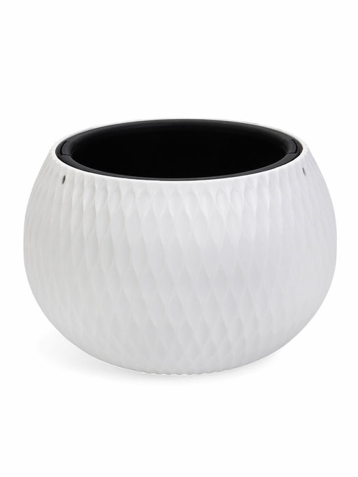 Кашпо для цветов Жемчужина, 4 л, d=29 см, h=19.5 см, пластик, со вставкой, белое