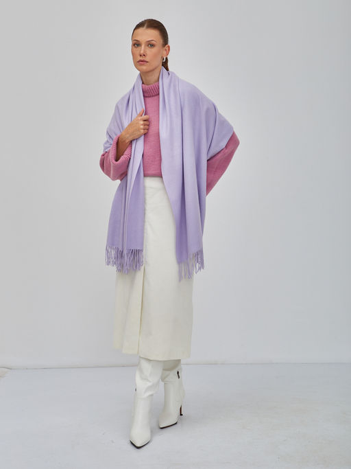 В составе шерсть и кашемир! теплый двусторонний палантин - Tantino фото 7