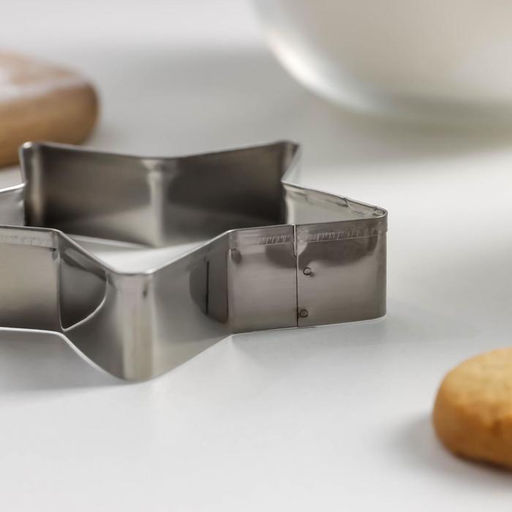 Формы для печенья Доляна Остроконечная звезда, набор 3 шт., металл, серебристые