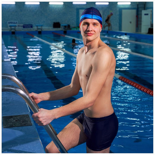 Шапочка для плавания взрослая ONLYTOP «Полосы», тканевая, обхват 54-60 см