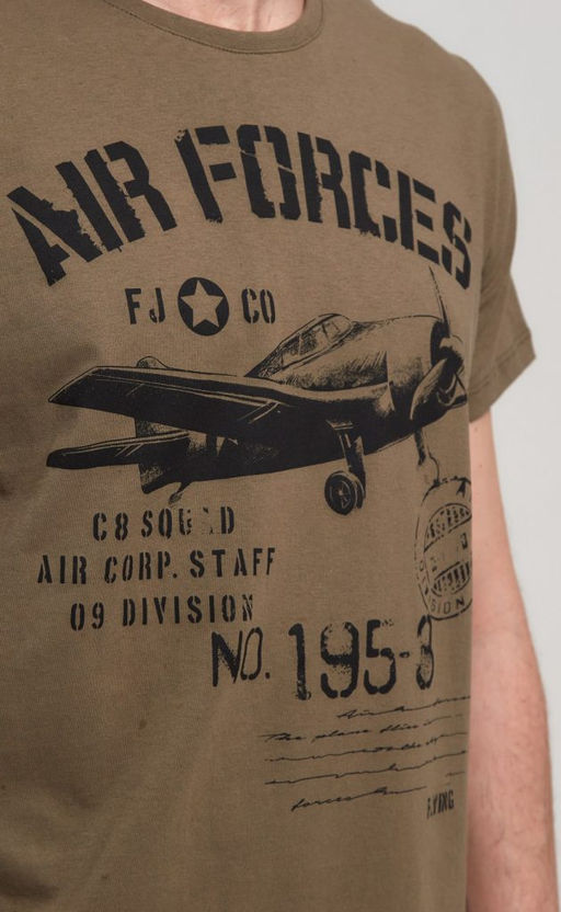 Футболка мужская с принтом F211-06-735 хаки - Fine joyce фото 6