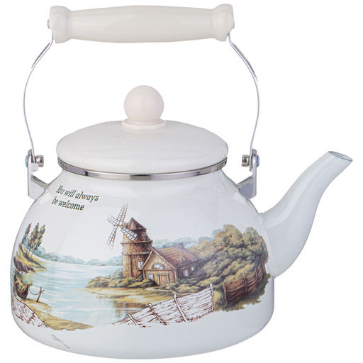 ЧАЙНИК AGNESS ЭМАЛИРОВАННЫЙ СЕРИЯ FAMILY HOUSE, 2,6 Л  фото 3