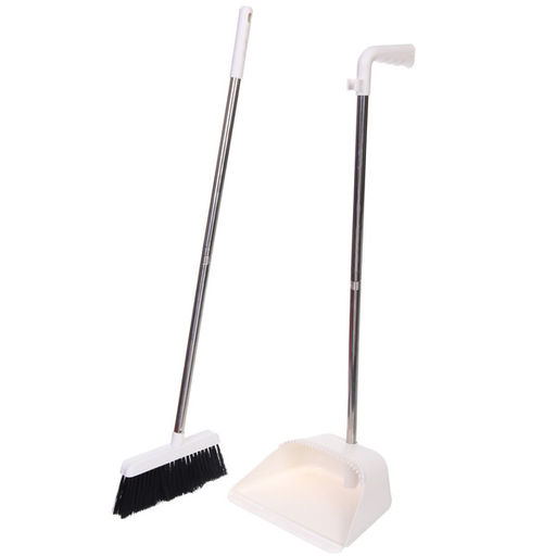 Набор для уборки, щетка для пола с совком "Профи" белый 8813