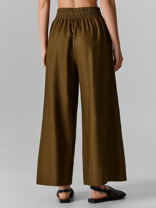 Бриджи домашние женские льняные зеленые - Mark formelle фото 5