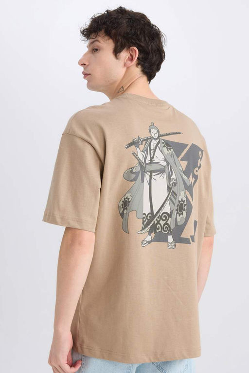 One Piece Boxy Fit Bisiklet Yaka S?rt Bask?l? K?sa Kollu Tisort - Defacto фото 2