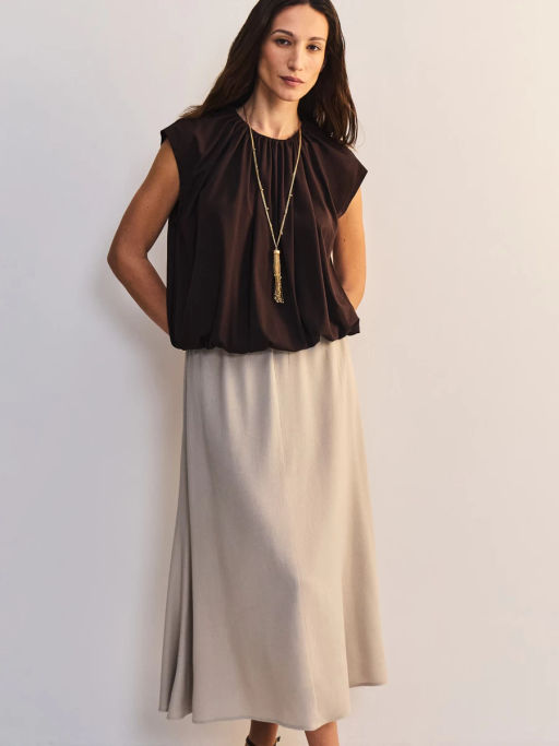 Юбка миди из вискозы и льна ZR2605013502-36 / Zarina