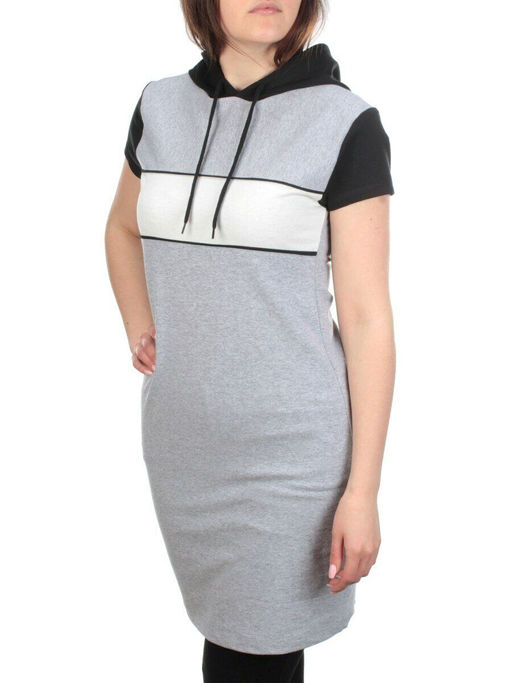 11793 GRAY Туника спортивная женская (100% хлопок) - Фабричный китай фото 3