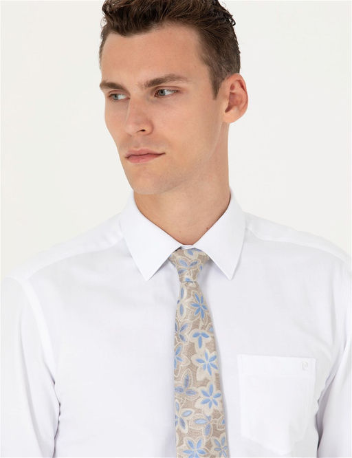 Beyaz Regular Fit Uzun Kollu Basic G_mlek - Pierre cardin фото 2