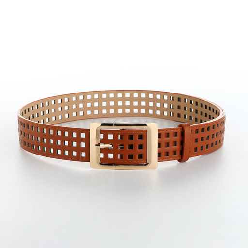 Ремень женский, 110×4 см, пряжка металл, золотистая, рыжий