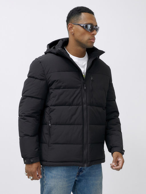 Куртка спортивная мужская зимняя большого размера черного цвета 617Ch - Wonderrman фото 9