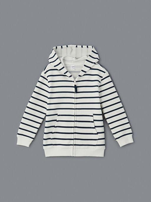 ?izgili Erkek ?ocuk Fermuarl? Sweatshirt