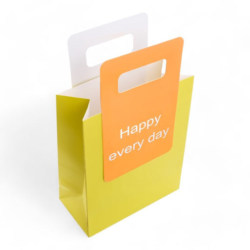 Цена за 2 шт. Пакет подарочный бумажный с вырубной ручкой 18×23×9 см, лайм