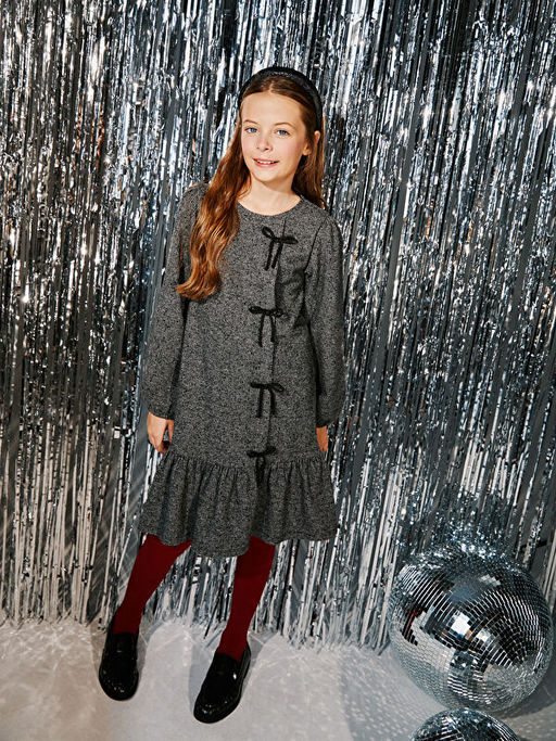 Bisiklet Yaka K?z ?ocuk Elbise