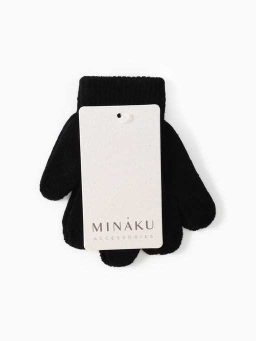 Перчатки детские MINAKU, однослойные, чёрные, 14 см