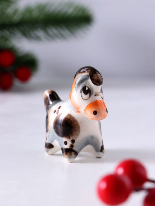 Цена за 2 шт. Фигурка фарфор гжель «Конь Дымка», 5×5.5×2.5 см, цветной