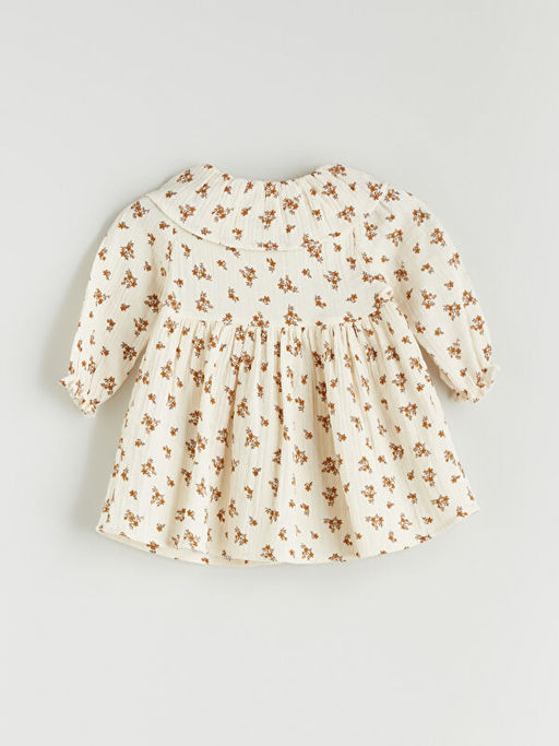 Bebe Yaka ?i?ekli K?z Bebek M?slin Elbise