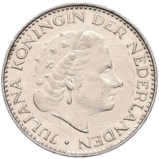 Монета 1 гульден 1967 года Нидерланды