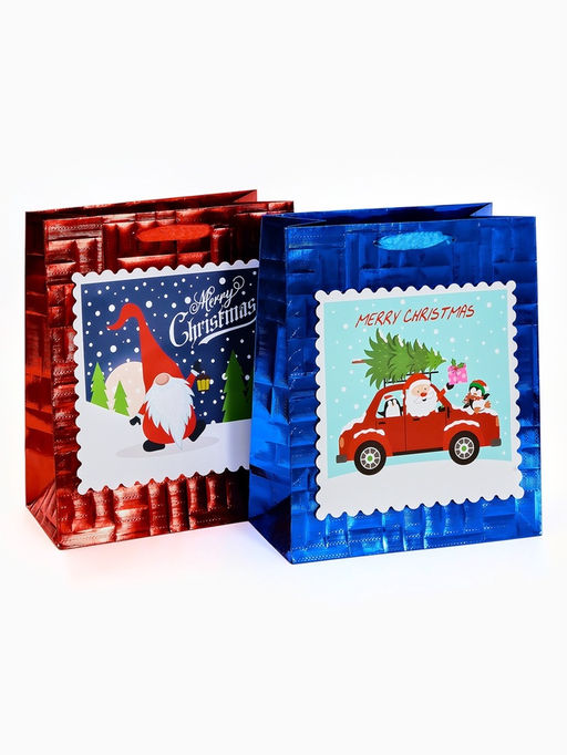Набор подарочных пакетов «Новый год», 2 шт,  25,4 × 30,5 × 12,7 см