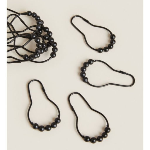 Крючки для штор Доляна, 12 шт., чёрные