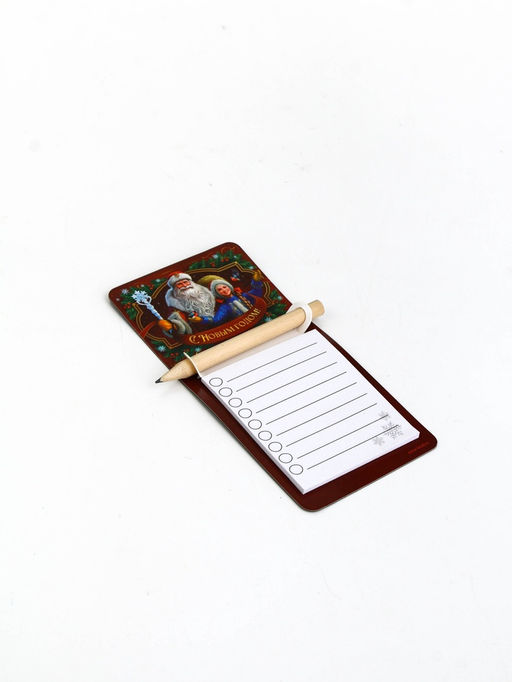 Набор магнитов С Новым годом с блоком и карандашом 4 шт.