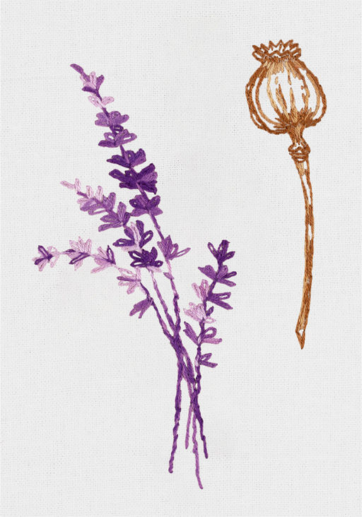 Набор для вышивания PANNA Живая картина JK-2283 Мак и лаванда 5.5 х 12.5 см