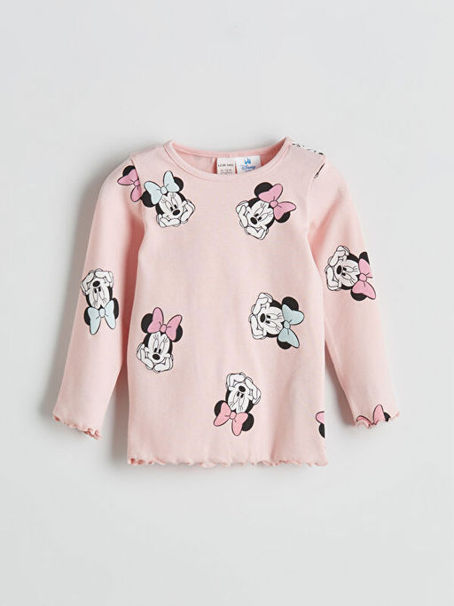 Minnie Mouse Bask?l? K?z ?ocuk Pijama Tak?m