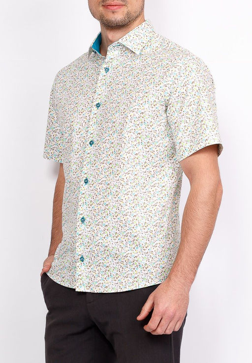 Сорочка мужская короткий рукав GREG 143/107/5432/KZS/1 STRETCH  фото 9