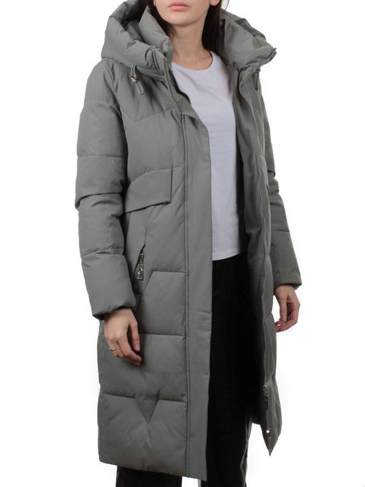 6813 OLIVE Пальто зимнее женское (200 гр. холлофайбер)