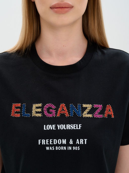 Футболка женская 12421-42019 black - Eleganzza фото 4