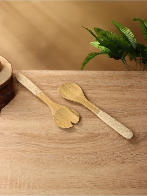Набор ложек для салата, 28 см (+/- 1 см), бамбук