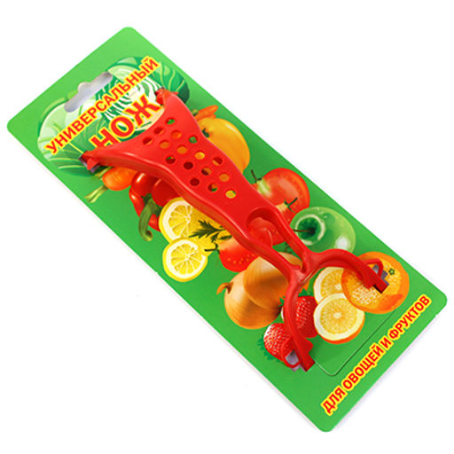 Овощечистка Универсальная 17х5,8см, 2-х сторонняя, плавающее лезвие, пластиковое основание, на картоне (Россия)