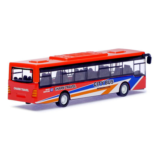 Автобус металлический Междугородний, инерционный, масштаб 1:43, цвет красный - Автоград фото 3