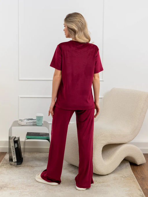 Костюм женский Кэт-1 Велюр Марсала М-274К MODAMICA