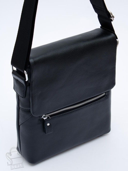 Сумка мужская кожаная 013H black Heanbag в Новосибирске