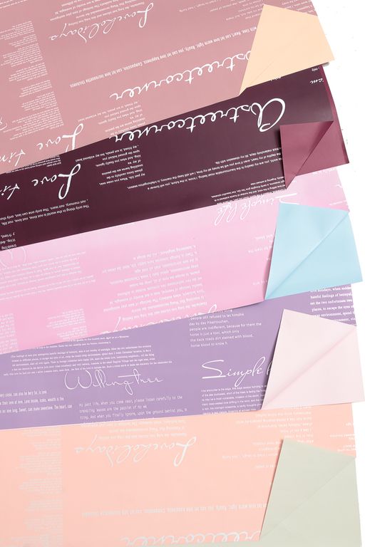 Пленка двусторонняя для цветов 56*56 см (20 листов) SF-7069, розовый персик/светло-оливковый №03 - Больше подарков фото 2