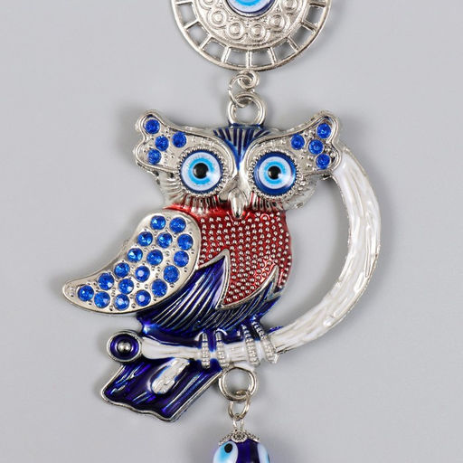 Подвеска от сглаза «Медальон и сова на ветке», 24 см