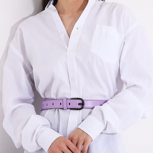 Ремень женский, ширина 2.8 см, винт, пряжка металл, цвет сиреневый