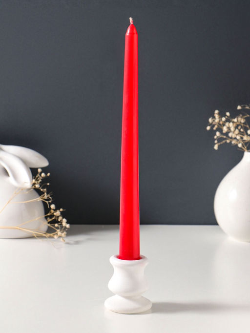 Цена за 2 шт. Свеча античная 25 см (набор 2 шт) 58 гр, 7 ч, цв. красный