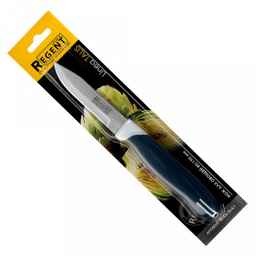 Нож кухонный для овощей Talis 8см из нержавеющей стали, ширина 2см, длина 19cм, пластмассовая ручка, в блистере, Regent (Китай) - Домашняя мода фото 2