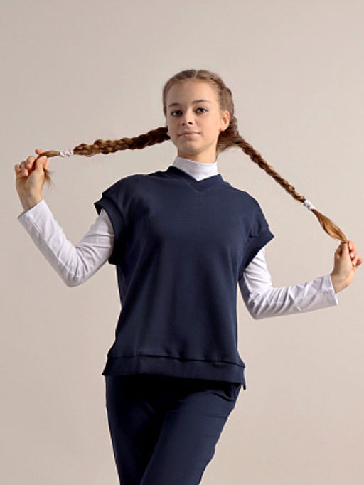 CRB wear / CWJG 63919-41 Жилет для девочки,темно-синий/Ex.Cherubino  фото 5