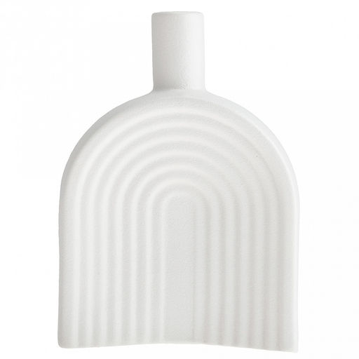 Ваза керамическая "Аравия-арка" 620мл, 15,8х6см h22см, д/горла - 2,5см, фактурный глянец, цвет - белый, в коробке (Китай)