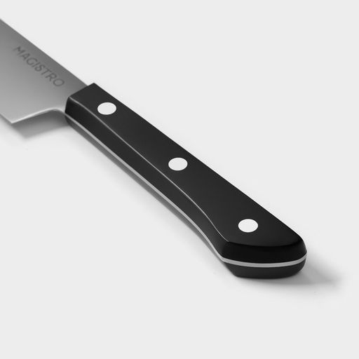 Нож кухонный универсальный Magistro Hinshitsu, нержавеющая сталь, лезвие 15.7 см, длина 29 см, чёрный фото 8