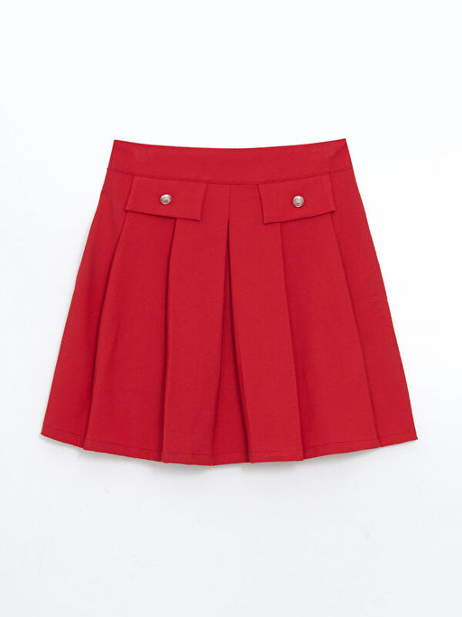 Beli Lastikli Pileli K?z ?ocuk Etek