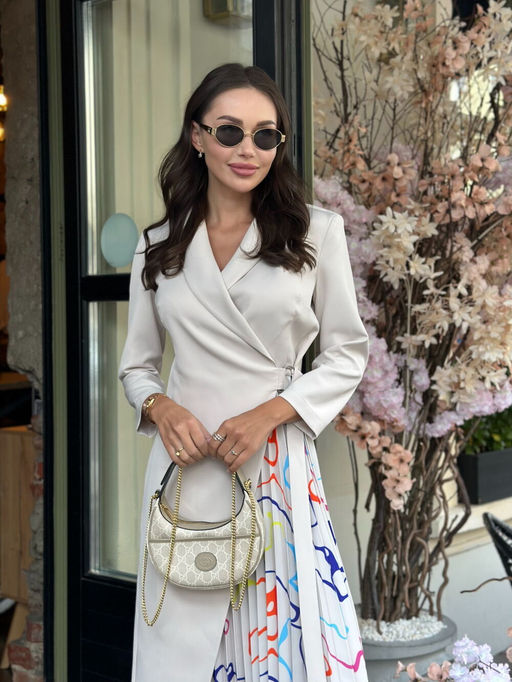 Платье Kaloris 2109-Р бежевый  фото 8