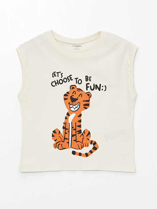 Bisiklet Yaka Bask?l? Erkek Bebek Atlet