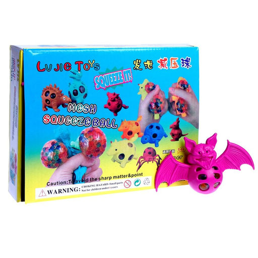 Цена за 12 шт. Антистресс игрушка «Летучая мышь», мялка с гидрогелем, МИКС