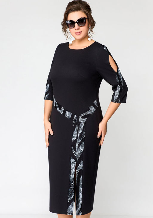 Платье EVA GRANT 7177-Р черный принт  фото 2