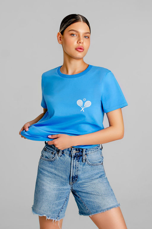 Арт. 3173 Футболка женская 44-52 (5 шт) Цвет:небесный - Калинка фото 5