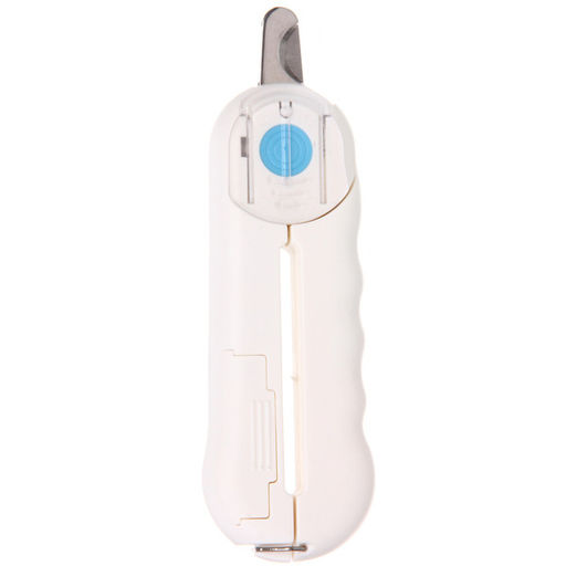 Когтерез инновационный для животных с LED подсветкой, пилкой и отсеком для ногтей "ПРЕМИУМ", прорезиненная ручка, цвет белый, 22*3*15см (фабр коробка)