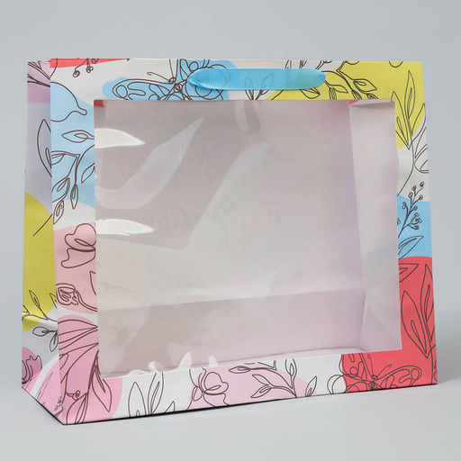 Пакет крафтовый с пластиковым окном Поздравляю, 31 26 10 см - Дарите счастье фото 9